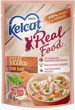 KELCAT REAL FOOD PEIXE BRANCO C/KANI 85G